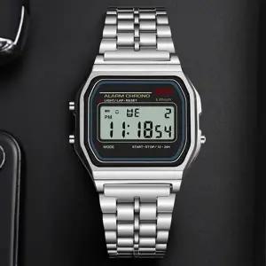 메탈시계 메탈 수능 군인 군대 손목 전자 시계-WFHJ7JA