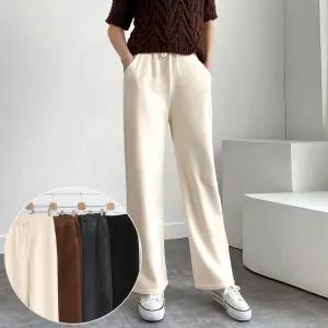 슬레시 융기모 코듀로이 와이드팬츠 4color / 겨울 트레이닝 골덴 기모 양털 본딩