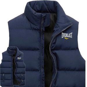 남성 자켓 민소매 터틀넥 조끼 따뜻한 Everlast 캐주얼 지퍼 솔리드 다운 깃털 양복 Gilet