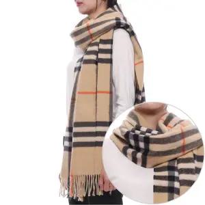 [버버리](마산점) 25FW 여성 와이드 체크 캐시미어 머플러 (8085931 SAND W 25F)