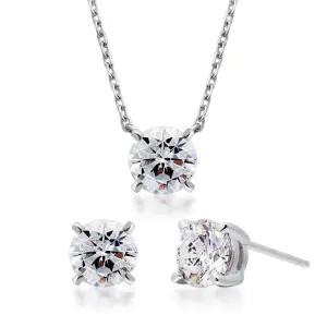92.5 Silver 모이사나이트 SET (귀걸이+목걸이) 1.00ct 4프롱 제작