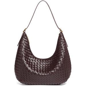 YONGLEE ARTEE 여성 숄더백 소프트 우븐 비건 레더, 지퍼 클로저, 넉넉한 내부 수납공간