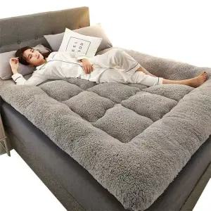 침대 양면 패드 매트 자가 양털 토퍼 겨울 램스울