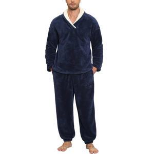 NRZD 플러피 남성 잠옷 세트, 소프트 플리스 PJ 세트 라운지 수면복 파자마 바지 따뜻한 겨울용 포켓이 있는 편안한