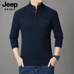 JEEP SPIRIT 2025년 남성 니트 반집업 스웨터 루즈한 캐주얼 풀오버