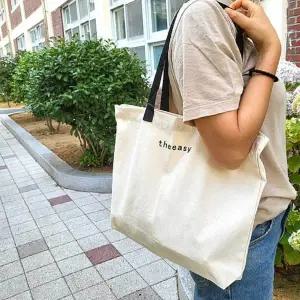 [콩심팥심]데님에코백 에코백 심플 캔버스 데일리