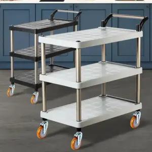 플라스틱 PP 3단 대 와인바퀴 서빙카트 운반식당 이동