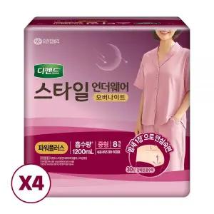[사은품증정] 디펜드스타일 언더웨어 오버나이트 요실금팬티 중형, 8개입, 4팩