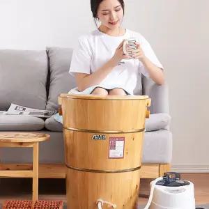 편백 족욕기 원목 히노끼 족탕 1인용 훈증 대야 가정용 단통