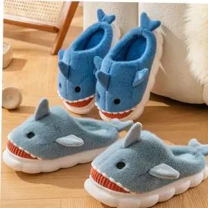 남성슬리퍼 상어슬리퍼 여성 남성 겨울 털실내화 거실화 방한화