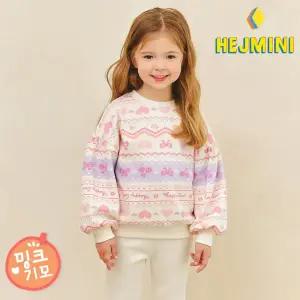 [헤이미니] 드리밍체리하트자가드밍크기모티셔츠