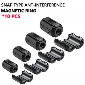 자석 페라이트 링 코어 클립온 비드 클램프 초크 코일 EMI RFI 노이즈 필터 억제기 스냅 케이블 간섭 방지