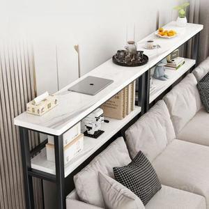 2단 테이블 틈새테이블 소형 폭좁은 좁고긴 수납장 [홑겹]80x20cm 링 블랙홀더 선반 화이트 책상 1 침대