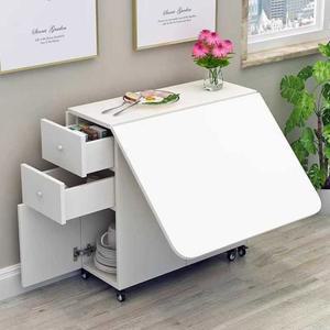 접이식 미니 식탁 수납형 원목 공간활용 책상 원형 폴딩 캐비닛