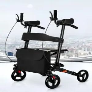 노인보행기 바퀴형 접이식 수레 차콜 보행 어른 보행보조기 바구니