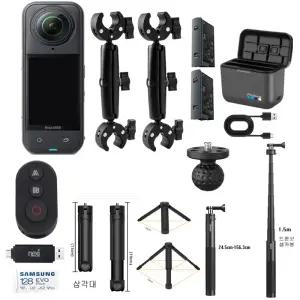 인스타 360 X5 대여 + 오토바이 자전거용 거치대 슈퍼클램프키트 드론샷셀카봉1.5m 블루투스 무선리모컨 수중사용안됨 부산울산인천김포/김해공항(전국택배)사비캠렌탈