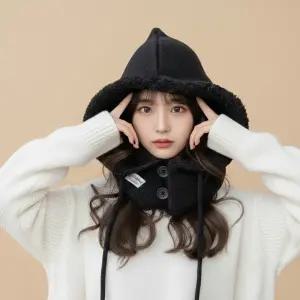 빅사이즈 오버핏 니트 넥워머 여성 바라클라바 여자 후드워머 머플러 겨울 방한 모자