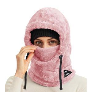 밀처 스키 마스크 발라클라바 방풍 겨울용 여성/남성용 조절 가능한 따뜻한 후드 커버 모자 캡 스카프