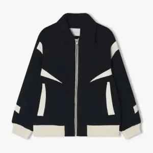 리버클래시 남성 블랙 스탠카라 바시티 집업 점퍼(LKW22443) 300186