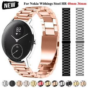 18mm 20mm 스테인레스 스틸 스트랩 Nokia Withings STEEL HR 36MM 40MM 시계 밴드 팔찌 Correa For ScanWat