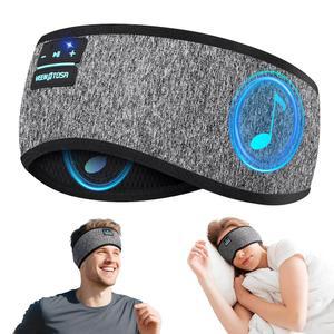 수면 헤드폰 블루투스 헤드밴드 초박형 HD 스피커가 장착된 20H 플레이타임 운동 요가 여행 명상을 위한 스포츠 무선 이어폰 여성 남성을 선물 그레이