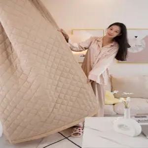 겨울 방한 거실커튼 단열 보온성 높은 3중 방풍 누빔 아일렛형 패딩 커튼