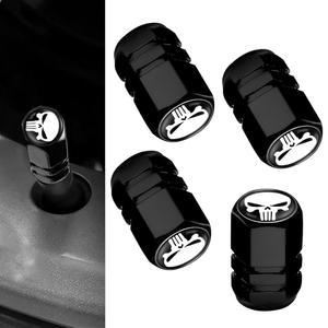 WZP 4PCS 스컬 타이어 밸브 스템 캡, 금속 먼지 씰링 커버, 누수 방지 장식 도어 코어 자동차, 트럭, 오토바이, 자전거용 범용 흰색