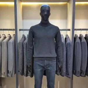 [바쏘](마산점)25시즌 울 캐시미어 혼방 반목 남성니트 [다크 그레이]