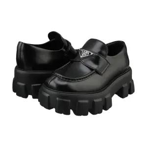 [PRADA] 25FW 삼각 로고 브러쉬드 레더 모노리스 로퍼 블랙 1D649M B4L F0002