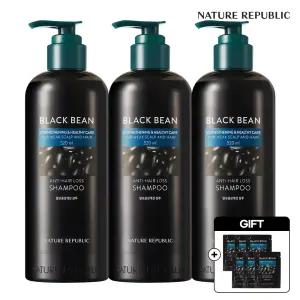 [네이처리퍼블릭/베스트] 60ml 증정 3개 묶음 블랙빈 탈모증상 개선 샴푸 520ml