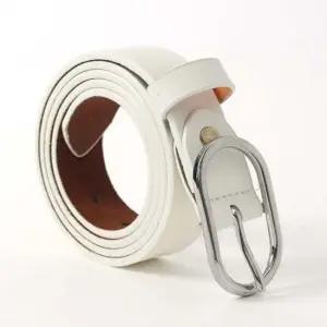 여성 베이직 레아 소가죽 벨트(화이트) 올데이 핀버클 여성벨트 패션벨트 캐쥬얼벨트 캐주얼벨트 가죽벨트