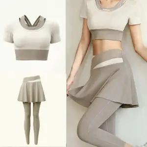 [아우트]커버 탑 치마레깅스 세트 여성7부레깅스