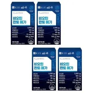[종근당건강] 종근당 벤비티 비오틴 판토메가 850mg x 30정 x 4박스 4개월분 판토텐산 영양제 선물