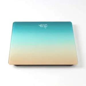 그라데이션 디지털 체중계 블루그린 LED