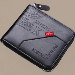 [하프클럽/]남성 클래식 여행용 레터링 새김 미니 사각 지갑