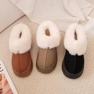 [라일리] Rly 3컬러 통굽 발목 털부츠 스노우 부츠 방한슈즈