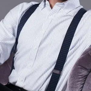 남성 서스펜더 집게 멜빵 도트 멜빵벨트 블랙