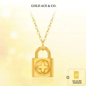 24K 순금 끌레도르 락 목걸이 + 24K 순금 행운클로버 골드바 1개