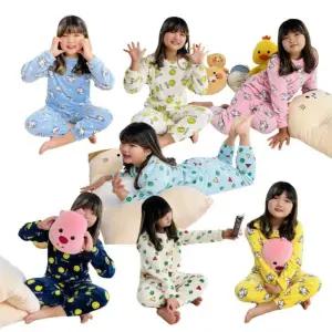 아동내의 극세사 수면바지 실내복 밍크 겨울 파자마 상하세트 잠옷 도형