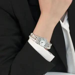 [콩심팥심]시후주얼리 진주 크리스탈 두 줄 Japan Movement 시계 WL271W