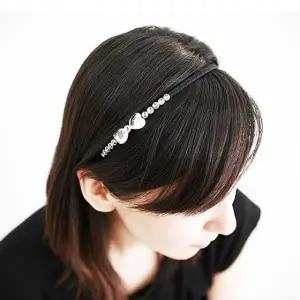 크리스탈 작은 리본 머리띠