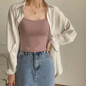 데일리룩 자연스러운 프론트 라인 캡내장 미들 끈나시 러닝 이너웨어 캐주얼 나시