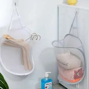 벽 분리 미니 바구니 수거함 함 걸이 이동식 빨래 햄퍼 세탁 통 메쉬 물