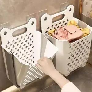 수거함 접이식 폴딩 화장실통 바스켓 세탁물 바구니 빨래통 보관함 실리콘 대용량 빨