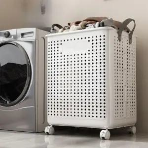 바구니 세탁물 이동식 보관함 빨래 대용량 이동형 접이식 바구니형 수납 세탁함 빨래