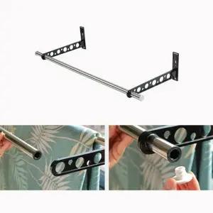 알루미늄 블랙 미니 원룸 173cm 세트 창틀 튼튼한 무타공 빨래건조대 빨랫대 접이식