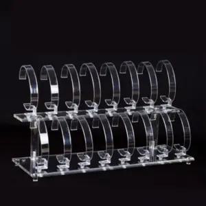 전시 시계 홀더 받침대 아크릴 거치대 16구 2단 (49bwP)