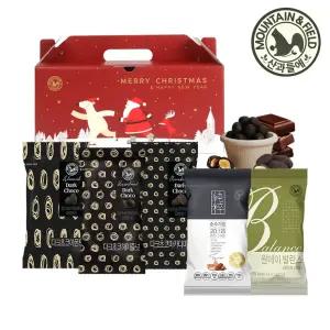 [산과들에] 크리스마스 초콜릿 견과류 선물 / 하루견과 순수가온 원데이발란스그린 산타세트 / 20봉 엽서동봉