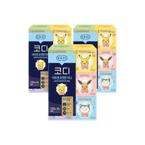 코디 아트앤 포켓몬 미니티슈, 230매, 6입, 3개