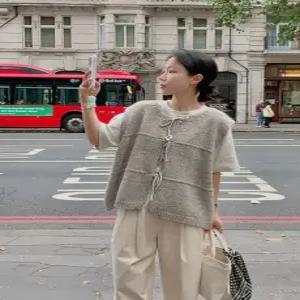 울 리본핏 루즈 니트 조끼 (one color)